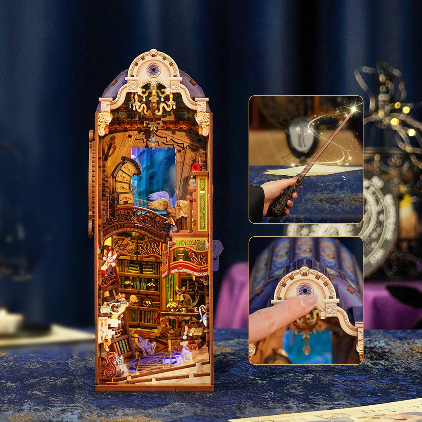 DIY Book Nook Kit: Magical Library w/ Dust Cover