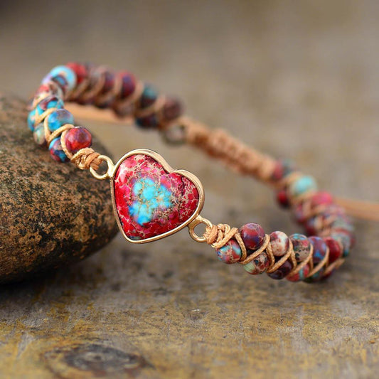 Passion Heart Friendship Bracelet - Red