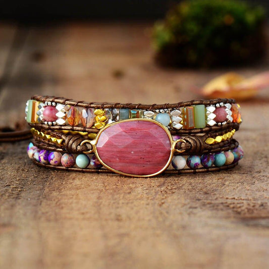 Healing Rhodochrosite Wrap Bracelet