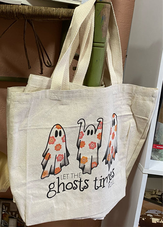 Floral Ghostie Canvas Tote