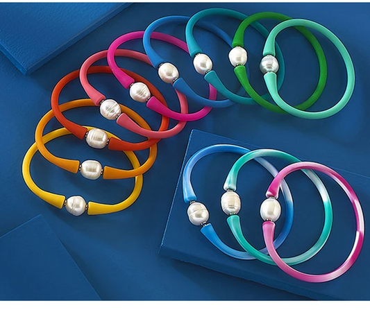 Canvas - Bali Freshwater Pearl Silicone Bracelet