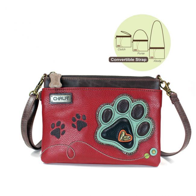 Mini Crossbody Teal Paw Print